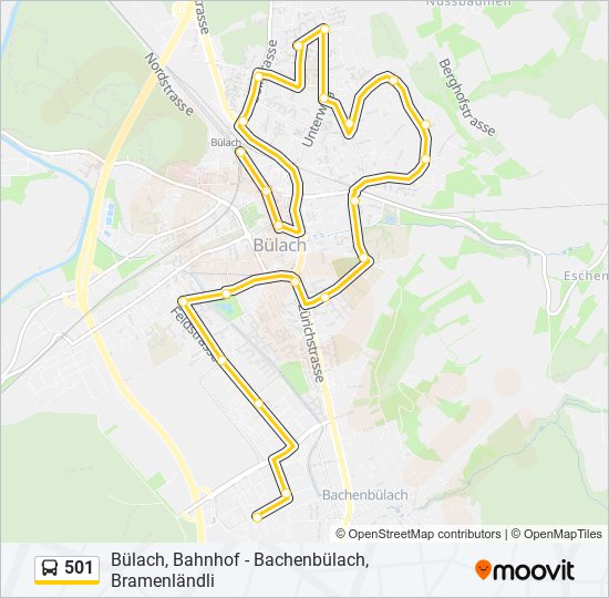 501 bus Line Map