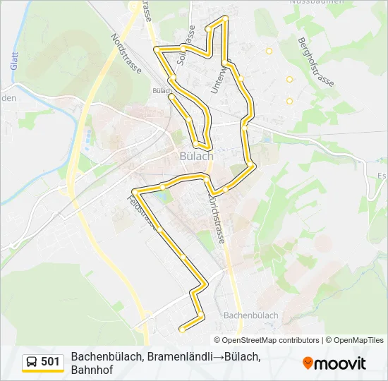 501 Bus Line Map