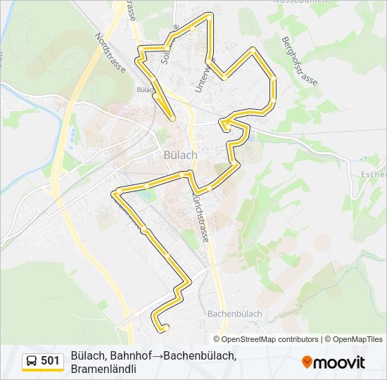 501 Bus Line Map