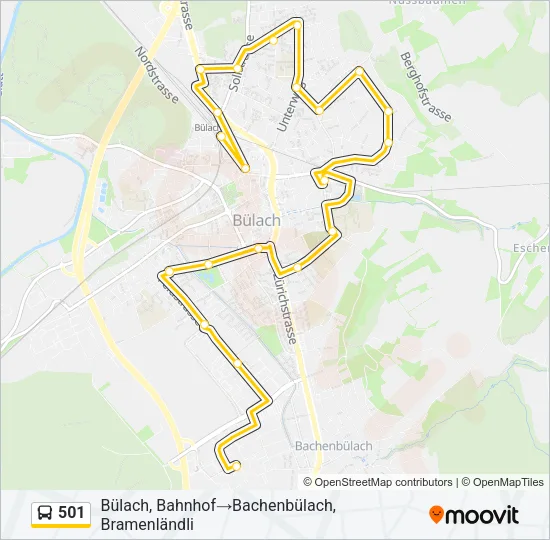 501 Bus Line Map