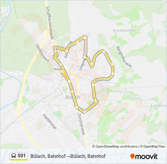 501 Bus Line Map