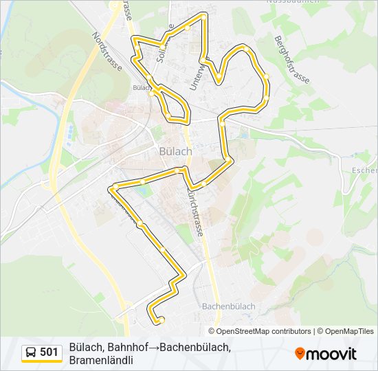 501 Bus Line Map