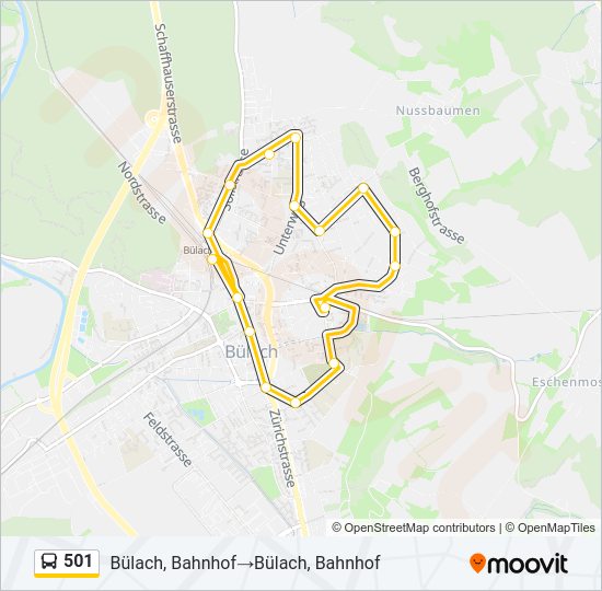 Plan de la ligne 501 de bus