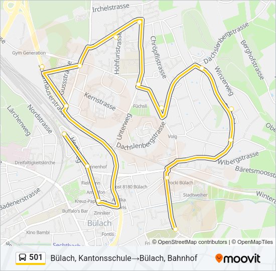 501 Bus Line Map