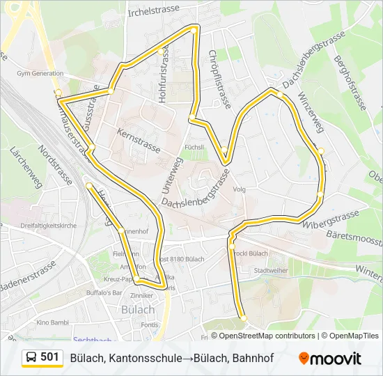 501 Bus Line Map