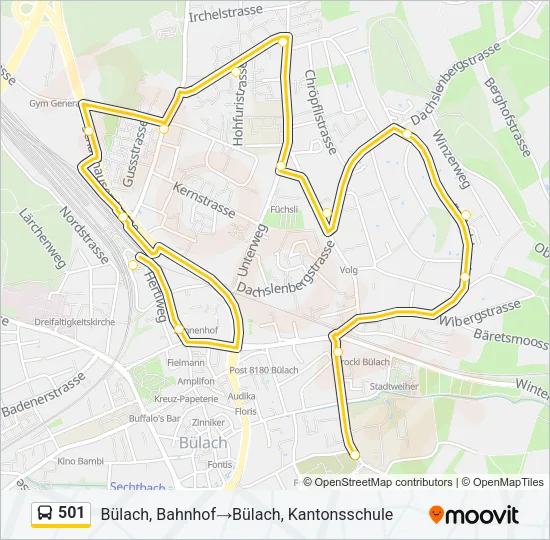 501 Bus Line Map