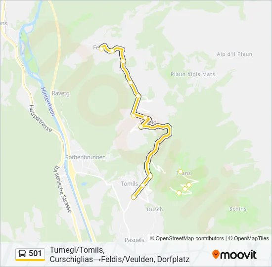 501 Bus Line Map