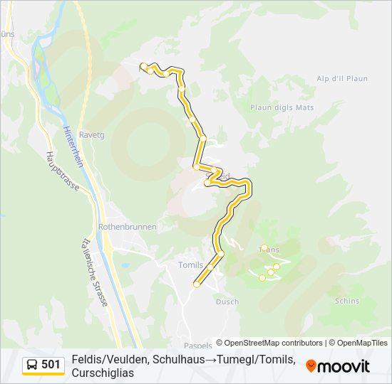 501 Bus Line Map