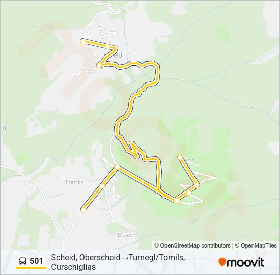 501 Bus Line Map