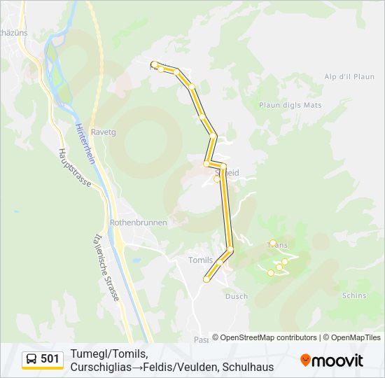 501 Bus Line Map