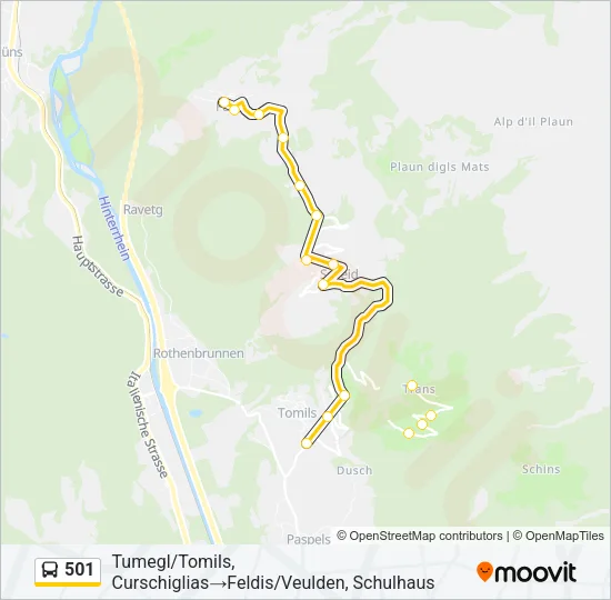 501 Bus Line Map