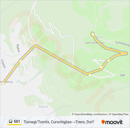 501 Bus Line Map