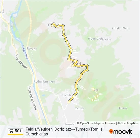 501 Bus Line Map