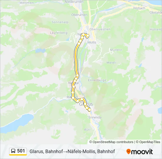501 Bus Line Map