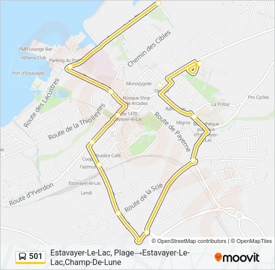 501 Bus Line Map