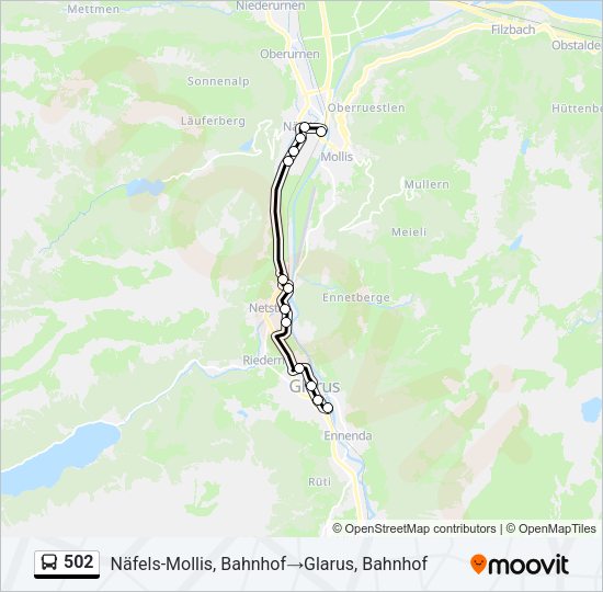 502 Bus Line Map