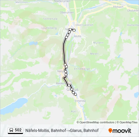 502 Bus Line Map