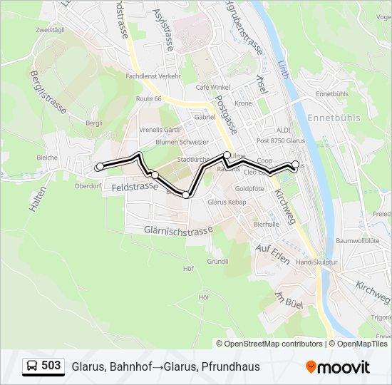 503 Bus Line Map