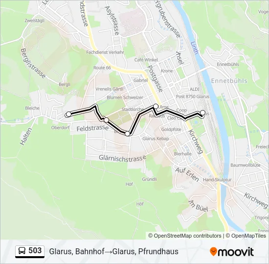 503 Bus Line Map