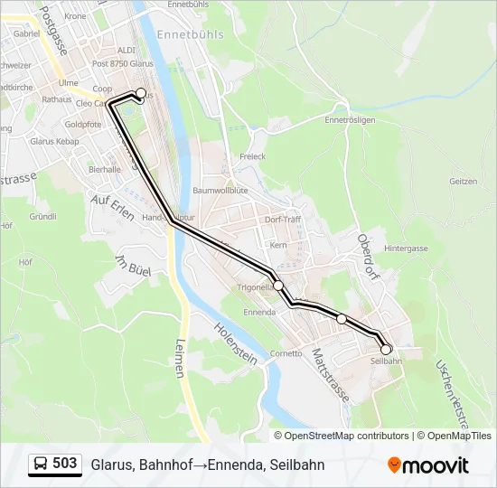 503 Bus Line Map