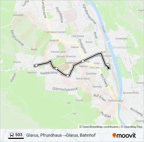 503 Bus Line Map