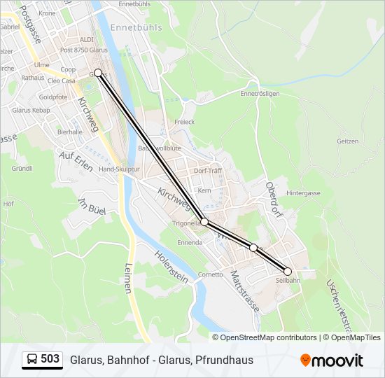 503 bus Line Map