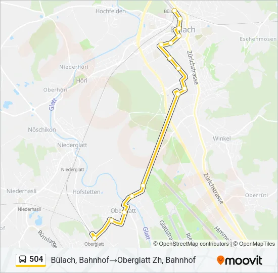 504 Bus Line Map