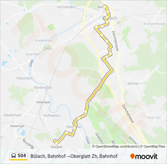 504 Bus Line Map