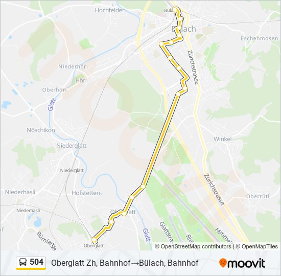 Plan de la ligne 504 de bus