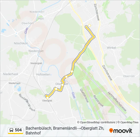504 Bus Line Map