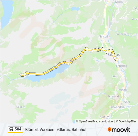 504 Bus Line Map
