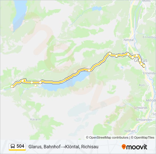 504 Bus Line Map