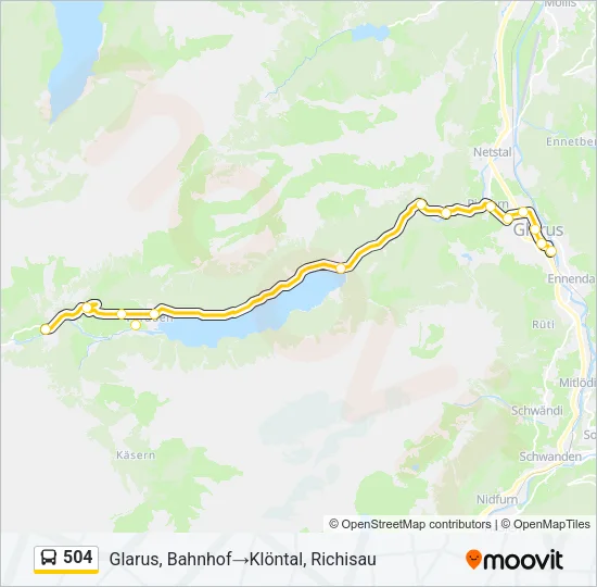 504 Bus Line Map