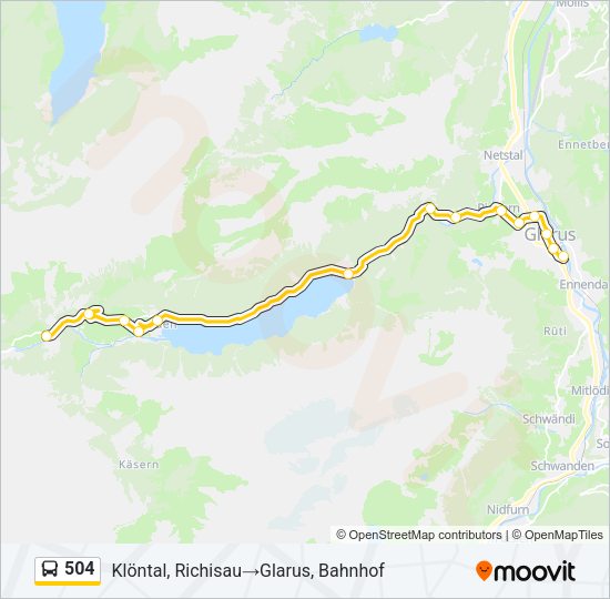 504 Bus Line Map