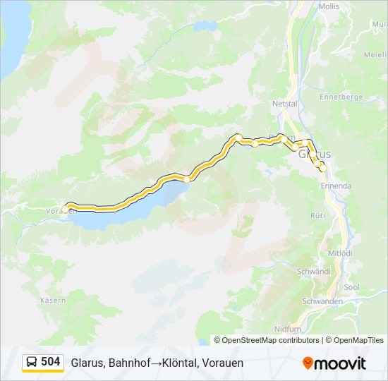 504 Bus Line Map