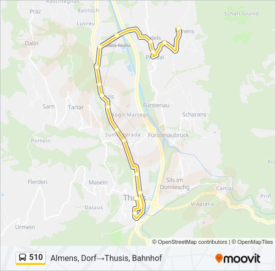 510 Bus Line Map