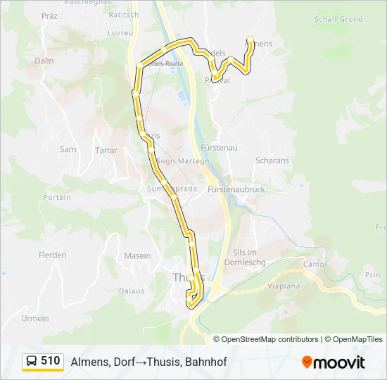 510 Bus Line Map