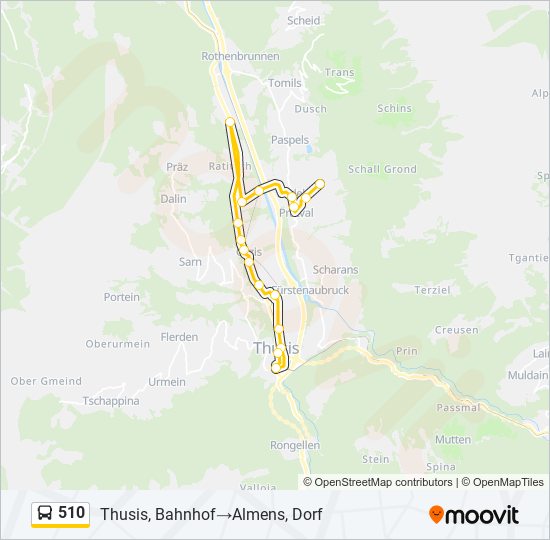 510 bus Line Map