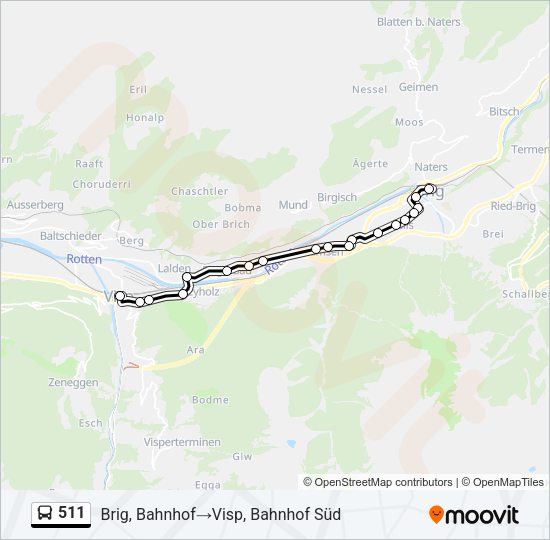 511 Bus Line Map