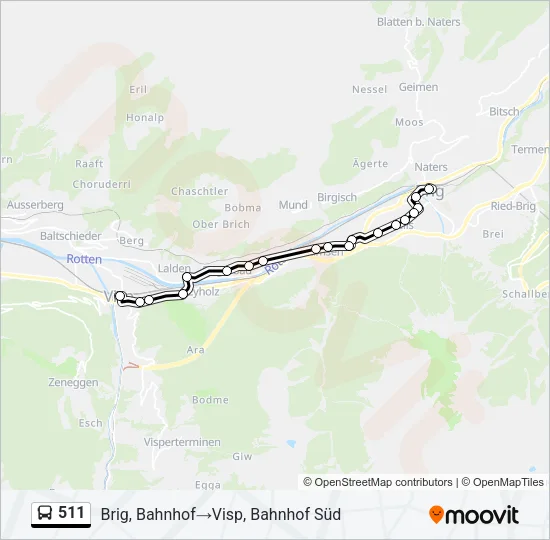 511 Bus Line Map