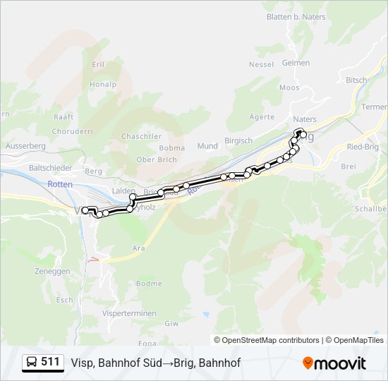 511 Bus Line Map