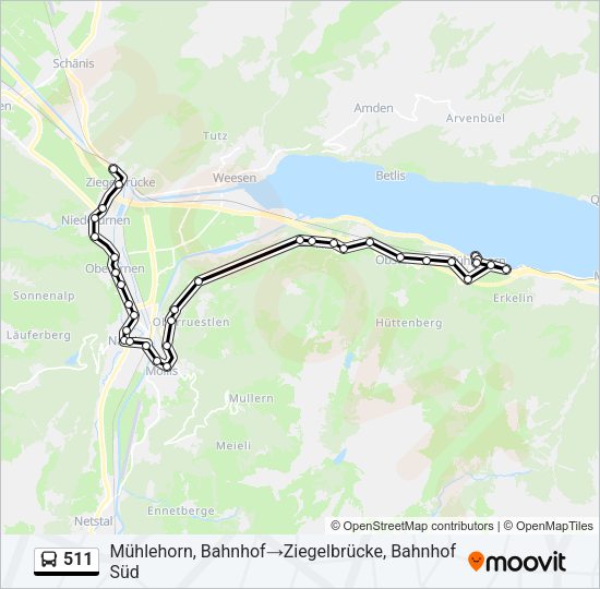 511 Bus Line Map