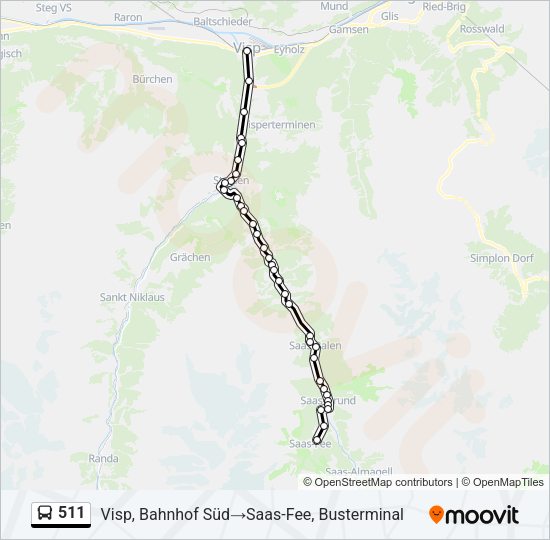 511 Bus Line Map