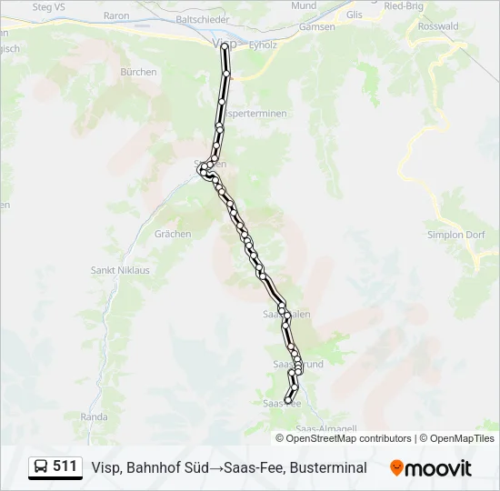 511 Bus Line Map