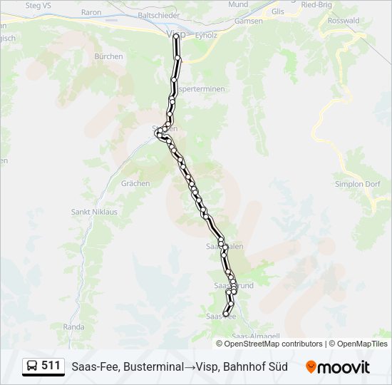 511 Bus Line Map
