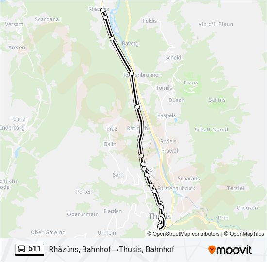 511 Bus Line Map