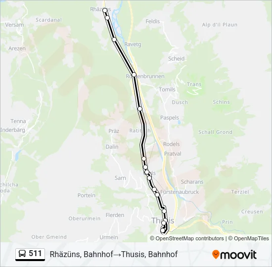 511 Bus Line Map