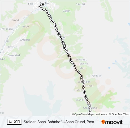 511 Bus Line Map