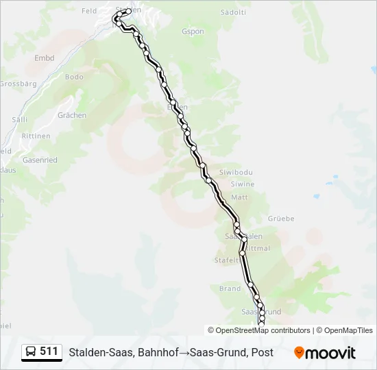 511 Bus Line Map