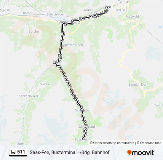 511 Bus Line Map